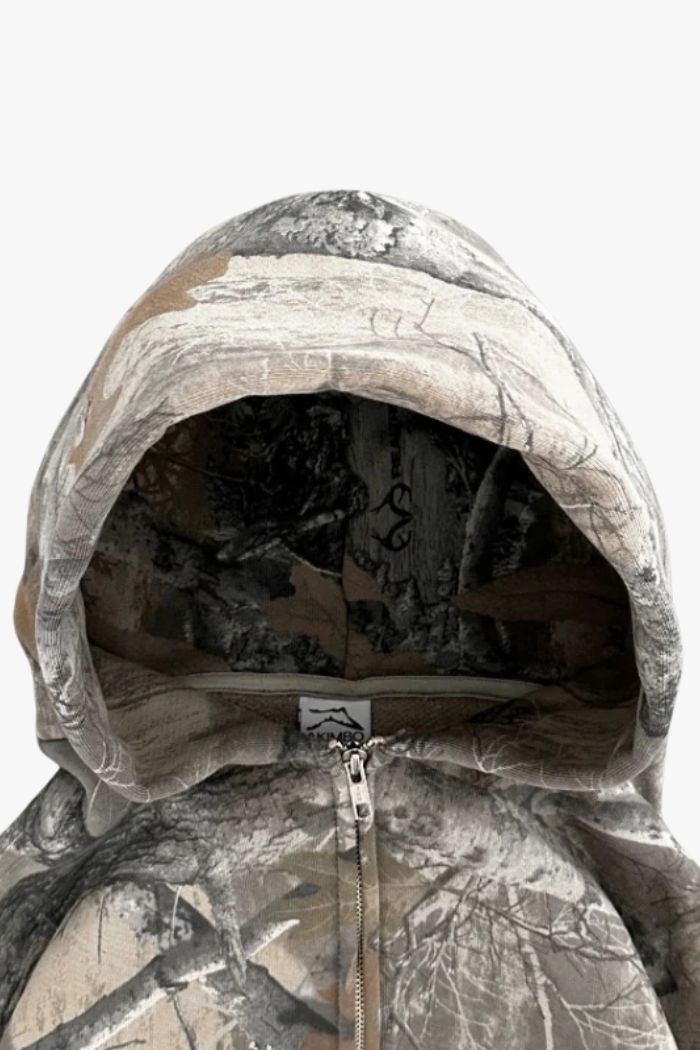Retro Camouflage Zip-Up Hoodie